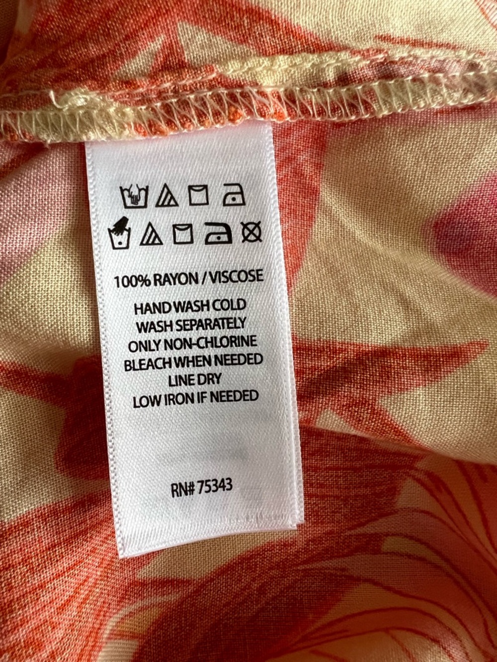 Haute Hippie Pink Orange Tropical Print Tunic Blouse - Picture 7 of 7